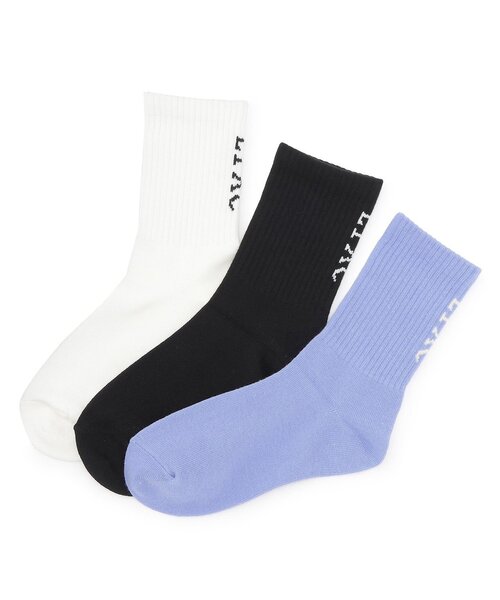 LOVETOXIC(ラブトキシック)の「【抗菌防臭】バックLTXCクルーソックス(ソックス/靴下・キッズ・ブルーグレー/ブラック/オフホワイト・F)」の7枚目の写真