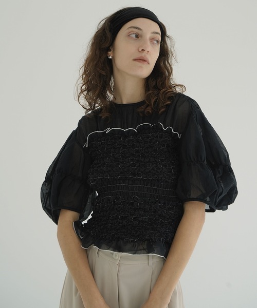 COLOR STITCHED SHIRRING TOPS（シャツ/ブラウス）｜CLANE