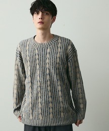 Jacquard Crewneck Knit / ジャガードクルーネックニット