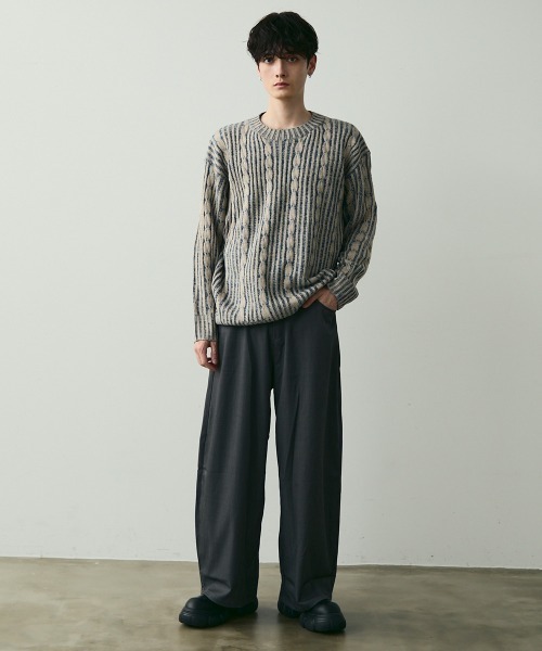 Shoowtime（ショウタイム）の「Jacquard Crewneck Knit / ジャガードクルーネックニット（ニット/セーター・メンズ・ブラック系/ブルー系・MEDIUM/LARGE）」の17枚目の写真