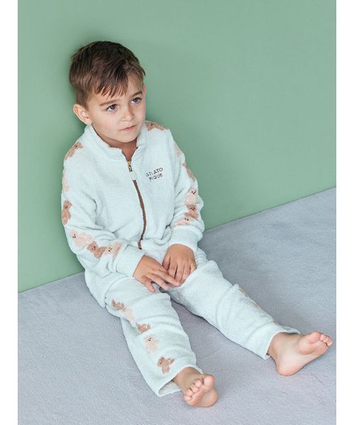gelato pique（ジェラートピケ）の「【KIDS】スムーズィートラックパンツ（ルームウェア/パジャマ・キッズ・ブルー/ミント/ラベンダー・90/100/110/120）」の17枚目の写真