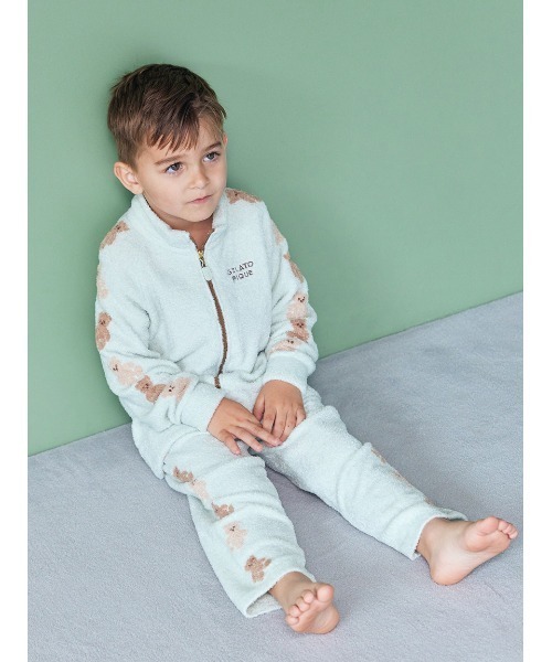 gelato pique（ジェラートピケ）の「【KIDS】スムーズィートラックパンツ（ルームウェア/パジャマ・キッズ・ブルー/ミント/ラベンダー・90/100/110/120）」の8枚目の写真