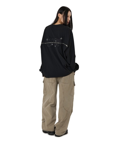 OY(オーワイ)の「『OY/オーワイ』BACK ZIPPER LOGO L/S TEE/バック ジッパーロゴ長袖Tシャツ(Tシャツ/カットソー・レディース・ブラック/ホワイト・FREE)」の9枚目の写真