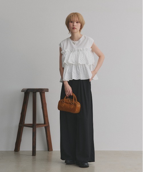 ad thie(アドティエ)の「ポルカドット ティアードフリルトップス(Tシャツ/カットソー・レディース・オフホワイト/ブラック・FREE)」の22枚目の写真