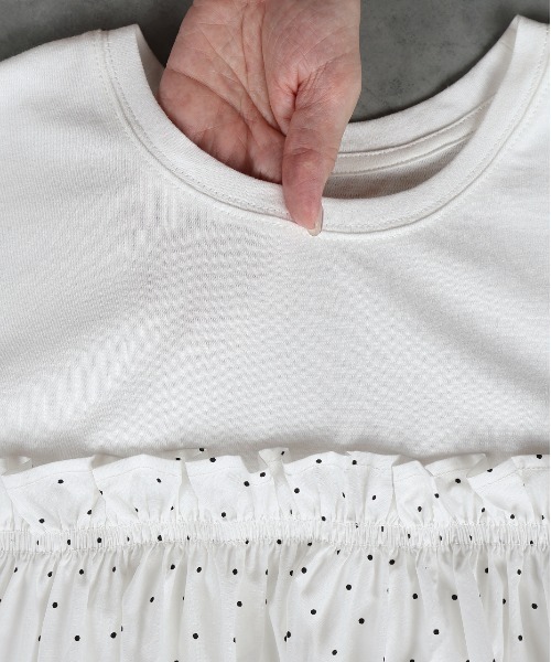 ad thie(アドティエ)の「ポルカドット ティアードフリルトップス(Tシャツ/カットソー・レディース・オフホワイト/ブラック・FREE)」の20枚目の写真