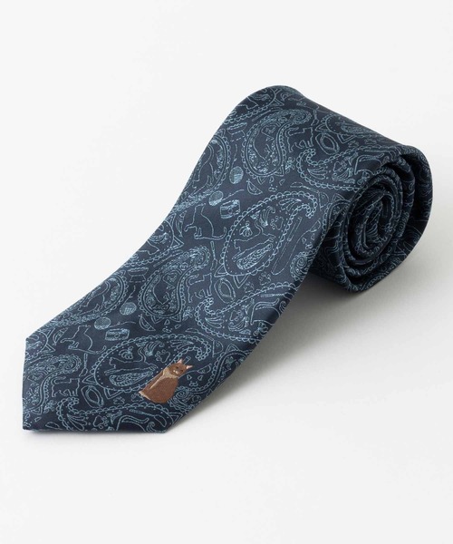 セール】猫総柄ネクタイ ワンポイント刺繍 キャット レギュラー幅