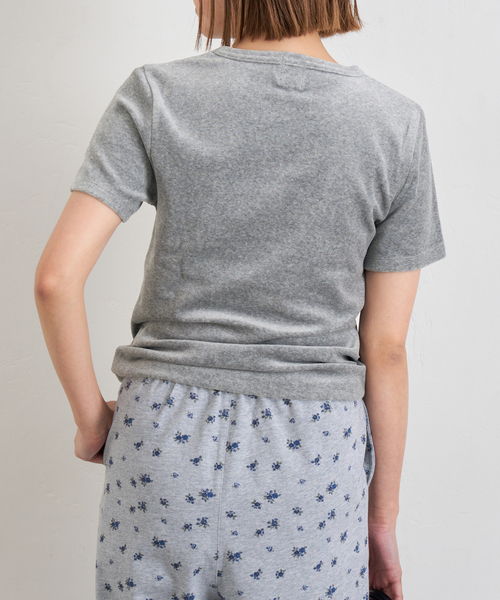 U by SPICK&SPAN(ユーバイスピックアンドスパン)の「《追加》コットンベロアTEE(Tシャツ/カットソー・レディース・イエロー/ライトグレー・FREE)」の5枚目の写真