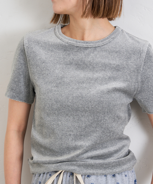 U by SPICK&SPAN(ユーバイスピックアンドスパン)の「《追加》コットンベロアTEE(Tシャツ/カットソー・レディース・イエロー/ライトグレー・FREE)」の6枚目の写真