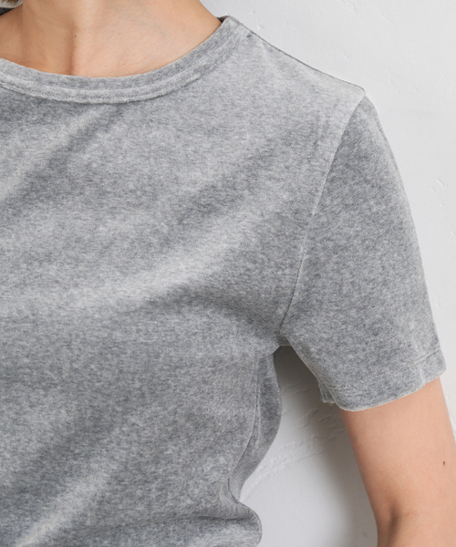 U by SPICK&SPAN(ユーバイスピックアンドスパン)の「《追加》コットンベロアTEE(Tシャツ/カットソー・レディース・イエロー/ライトグレー・FREE)」の7枚目の写真