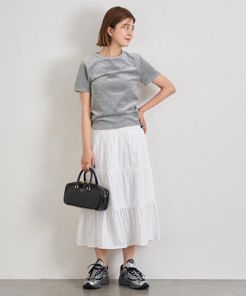 U by SPICK&SPAN(ユーバイスピックアンドスパン)の「《追加》コットンベロアTEE(Tシャツ/カットソー・レディース・イエロー/ライトグレー・FREE)」の11枚目の写真