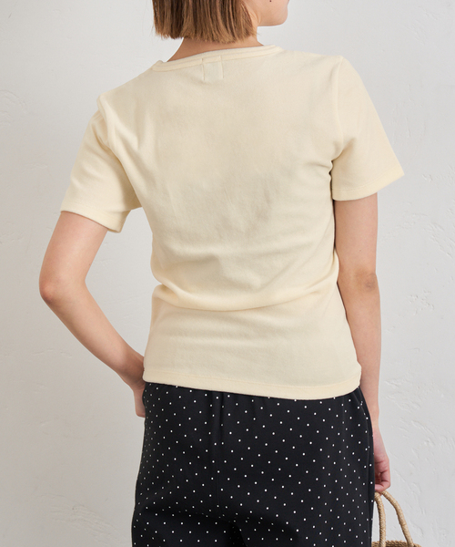 U by SPICK&SPAN(ユーバイスピックアンドスパン)の「《追加》コットンベロアTEE(Tシャツ/カットソー・レディース・イエロー/ライトグレー・FREE)」の19枚目の写真