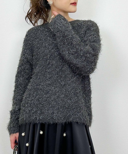 Lo-Fi（ローファイ）の「【HANDWASHABLE】ラメミックスニットプルオーバー（ニット/セーター・レディース・チャコールグレー/ブルー/アイボリー・M）」の8枚目の写真