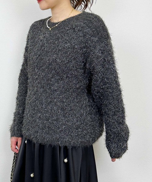 Lo-Fi（ローファイ）の「【HANDWASHABLE】ラメミックスニットプルオーバー（ニット/セーター・レディース・チャコールグレー/ブルー/アイボリー・M）」の11枚目の写真