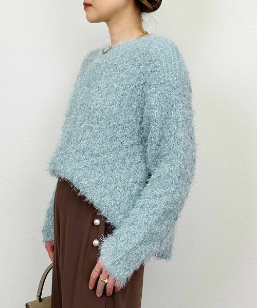 Lo-Fi（ローファイ）の「【HANDWASHABLE】ラメミックスニットプルオーバー（ニット/セーター・レディース・チャコールグレー/ブルー/アイボリー・M）」の18枚目の写真