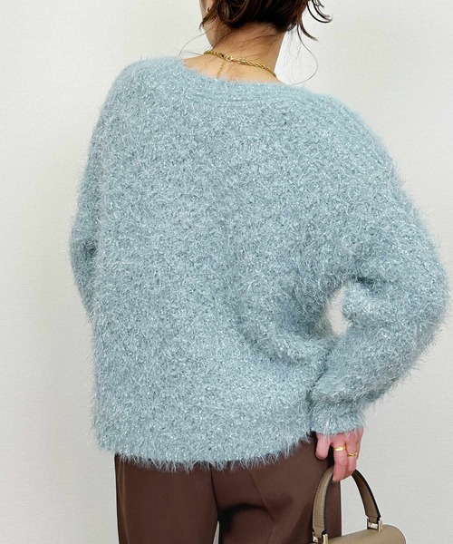 Lo-Fi（ローファイ）の「【HANDWASHABLE】ラメミックスニットプルオーバー（ニット/セーター・レディース・チャコールグレー/ブルー/アイボリー・M）」の17枚目の写真