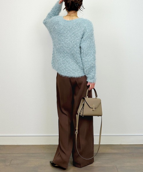 Lo-Fi（ローファイ）の「【HANDWASHABLE】ラメミックスニットプルオーバー（ニット/セーター・レディース・チャコールグレー/ブルー/アイボリー・M）」の21枚目の写真