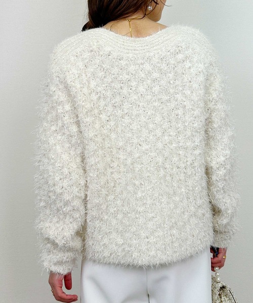 Lo-Fi（ローファイ）の「【HANDWASHABLE】ラメミックスニットプルオーバー（ニット/セーター・レディース・チャコールグレー/ブルー/アイボリー・M）」の7枚目の写真