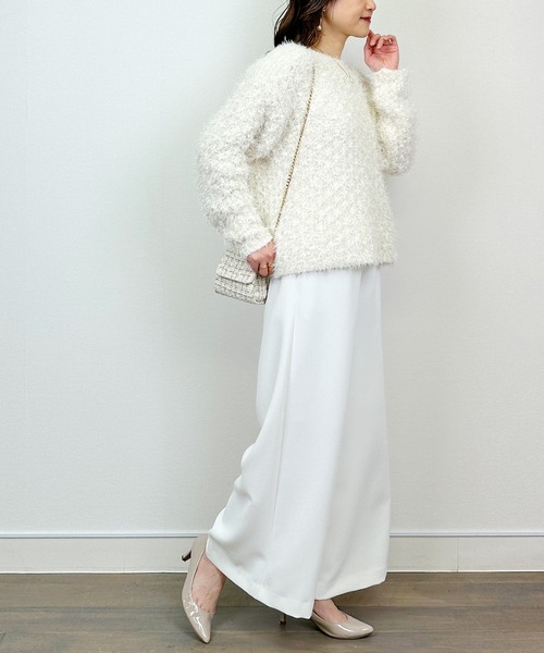 Lo-Fi（ローファイ）の「【HANDWASHABLE】ラメミックスニットプルオーバー（ニット/セーター・レディース・チャコールグレー/ブルー/アイボリー・M）」の4枚目の写真