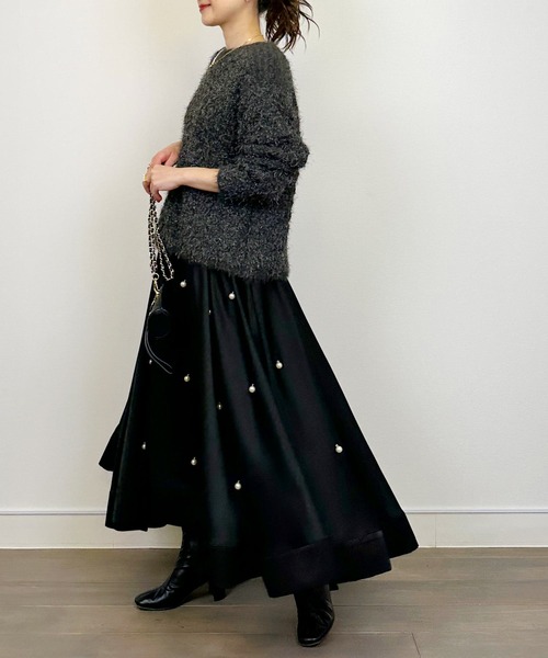 Lo-Fi（ローファイ）の「【HANDWASHABLE】ラメミックスニットプルオーバー（ニット/セーター・レディース・チャコールグレー/ブルー/アイボリー・M）」の13枚目の写真