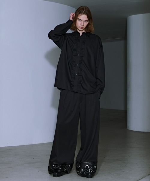 NOMINE ワイドパンツ 新品タグ付き ノミネ NOMINE サイドライン タック ワイド ハイウエスト デニム