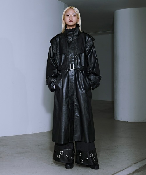 Ellno Loset(エルノロゼット)の「ハトメデザインワイドパンツ(スラックス・メンズ・ブラック・X-SMALL/LARGE/MEDIUM/SMALL)」の5枚目の写真