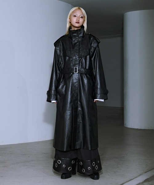 Ellno Loset(エルノロゼット)の「ハトメデザインワイドパンツ(スラックス・メンズ・ブラック・X-SMALL/LARGE/MEDIUM/SMALL)」の6枚目の写真
