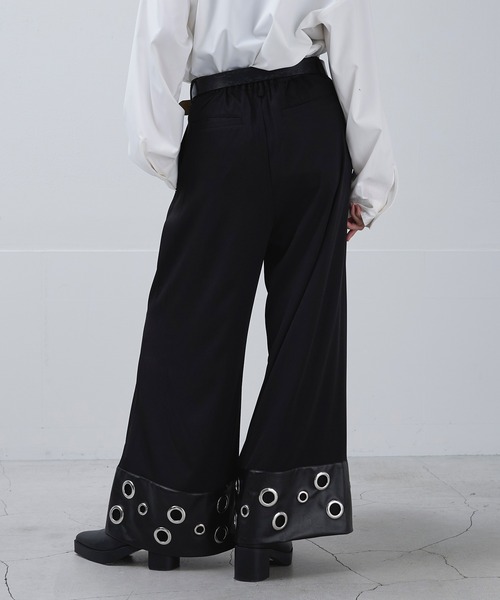 Ellno Loset(エルノロゼット)の「ハトメデザインワイドパンツ(スラックス・メンズ・ブラック・X-SMALL/LARGE/MEDIUM/SMALL)」の19枚目の写真