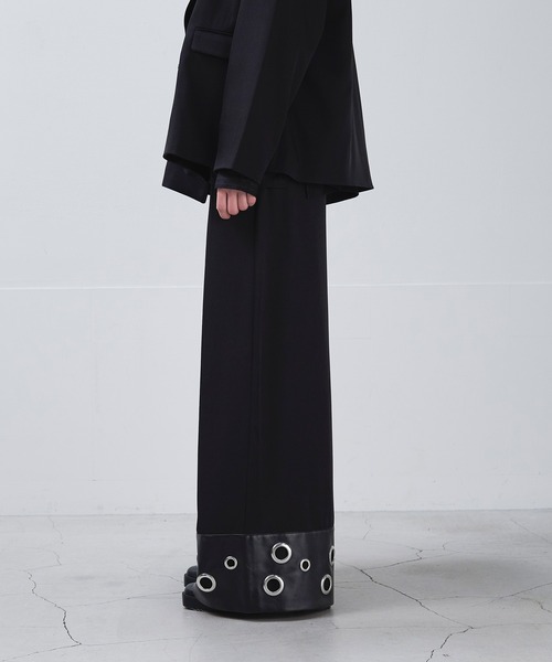 Ellno Loset(エルノロゼット)の「ハトメデザインワイドパンツ(スラックス・メンズ・ブラック・X-SMALL/LARGE/MEDIUM/SMALL)」の10枚目の写真