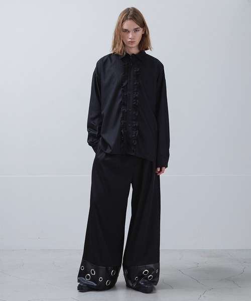 Ellno Loset(エルノロゼット)の「ハトメデザインワイドパンツ(スラックス・メンズ・ブラック・X-SMALL/LARGE/MEDIUM/SMALL)」の13枚目の写真