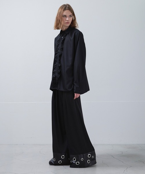 Ellno Loset(エルノロゼット)の「ハトメデザインワイドパンツ(スラックス・メンズ・ブラック・X-SMALL/LARGE/MEDIUM/SMALL)」の14枚目の写真