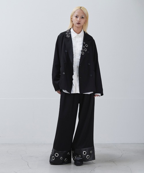 Ellno Loset（エルノロゼット）の「ハトメデザインワイドパンツ