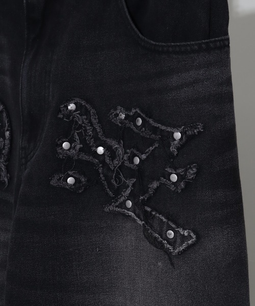 セール】【SEQUENZ/シークエンズ】APPLIQUE TUDS DENIM（デニムパンツ