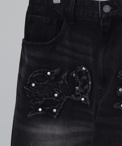 セール】【SEQUENZ/シークエンズ】APPLIQUE TUDS DENIM（デニムパンツ