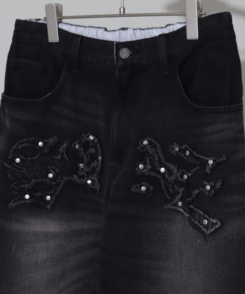 SEQUENZ(シークエンズ)の「【SEQUENZ/シークエンズ】APPLIQUE TUDS DENIM(デニムパンツ・メンズ・ブラック/ブルー/ブラウン/パープル系その他・S/M/L)」の18枚目の写真
