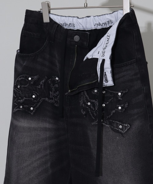 SEQUENZ(シークエンズ)の「【SEQUENZ/シークエンズ】APPLIQUE TUDS DENIM(デニムパンツ・メンズ・ブラック/ブルー/ブラウン/パープル系その他・S/M/L)」の19枚目の写真