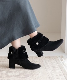 新品未使用♡ファーショートブーツ 38サイズ Lace Ladies ブーツ サイドゴアショートブーツ レディース