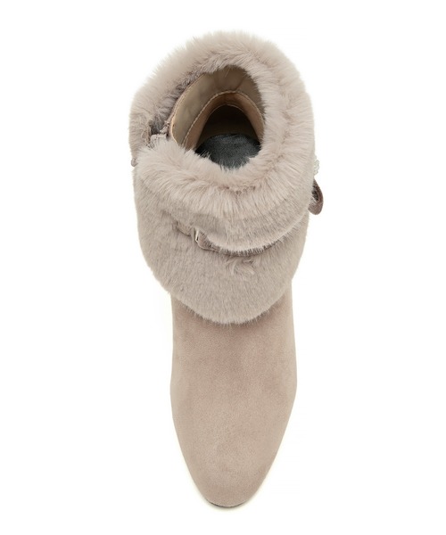 JELLY BEANS（ジェリービーンズ）の「4WAYファービジューリボンベルトショートブーツ(204-57123)JELLY BEANS(ジェリービーンズ)（ブーツ・レディース・ブラック/グレー/ブラック系・S/L/M）」の10枚目の写真