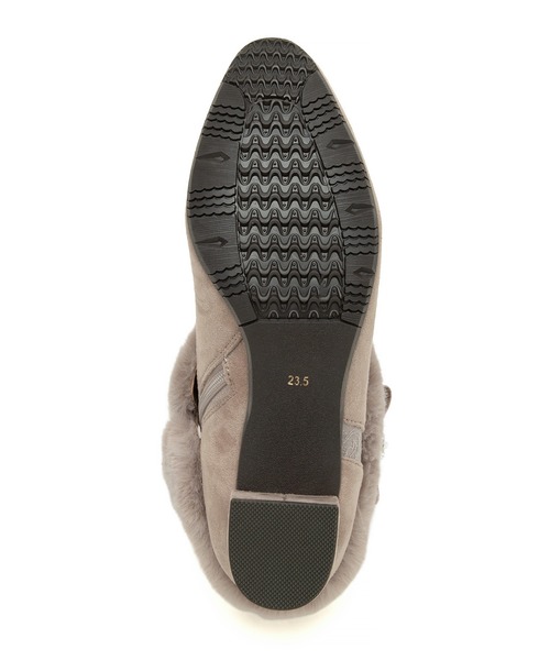 JELLY BEANS（ジェリービーンズ）の「4WAYファービジューリボンベルトショートブーツ(204-57123)JELLY BEANS(ジェリービーンズ)（ブーツ・レディース・ブラック/グレー/ブラック系・S/L/M）」の11枚目の写真