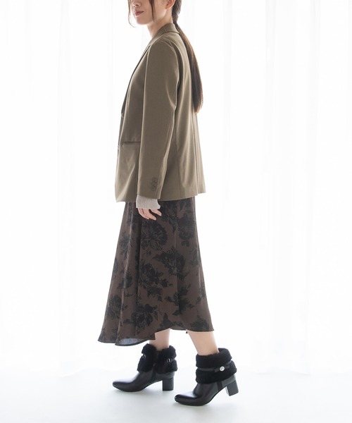 JELLY BEANS（ジェリービーンズ）の「4WAYファービジューリボンベルトショートブーツ(204-57123)JELLY BEANS(ジェリービーンズ)（ブーツ・レディース・ブラック/グレー/ブラック系・S/L/M）」の15枚目の写真