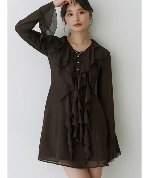 セール】ラッフルフリルミニワンピース（ワンピース）｜MERCURYDUO