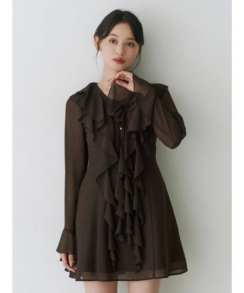 セール】ラッフルフリルミニワンピース（ワンピース）｜MERCURYDUO