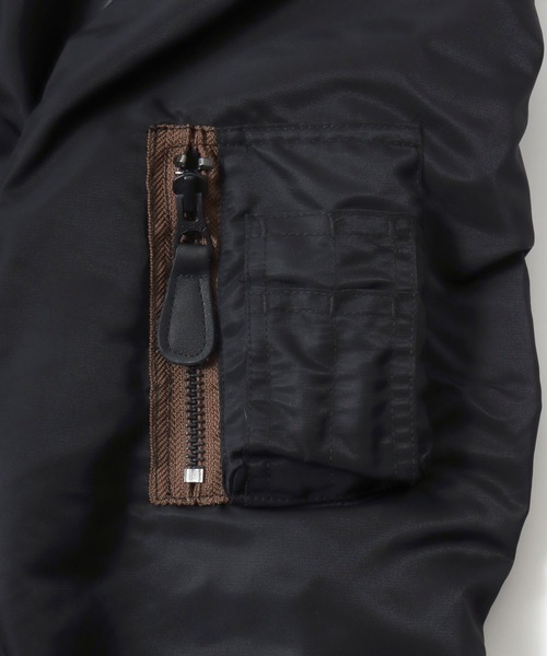 HOUSTON(ヒューストン)の「HOUSTON/ヒューストン MA-1 FLIGHT JACKET/フライトジャケット/ミリタリーシャツジャケット/ブルゾン/レディース メンズ(MA-1・メンズ・ネイビー/ブラック/セージグリーン・M/L/XL)」の15枚目の写真