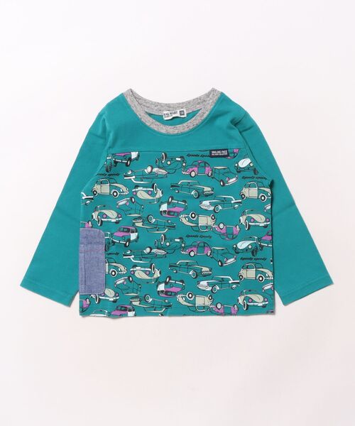 RAGMART(ラグマート)の「ドライブ柄長袖Tシャツ(Tシャツ/カットソー・キッズ・グリーン/キャメル・100cm/110cm/120cm/130cm)」の2枚目の写真