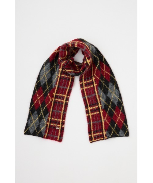 SLY（スライ）の「ARGYLE MIX JQ KNIT STALL アーガイル ミックス ジャガード ニット ストール 秋服 冬服（ストール/ショール・レディース・ブラック系その他2/ブラウン系その他2/グレー系その他2・FREE）」の13枚目の写真