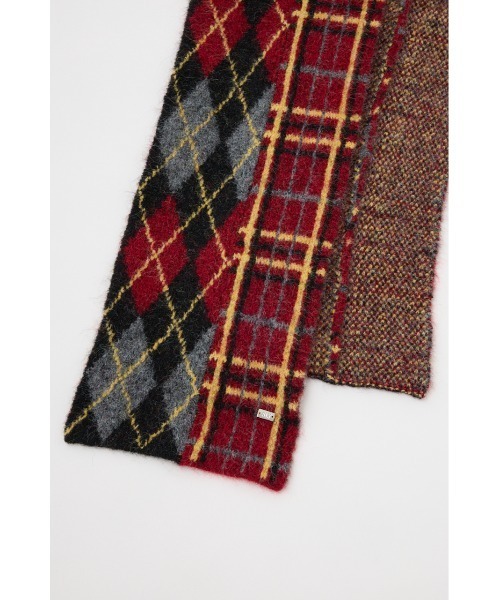SLY（スライ）の「ARGYLE MIX JQ KNIT STALL アーガイル ミックス ジャガード ニット ストール 秋服 冬服（ストール/ショール・レディース・ブラック系その他2/ブラウン系その他2/グレー系その他2・FREE）」の12枚目の写真