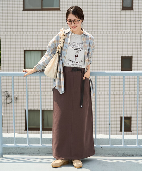 FREAK'S STORE（フリークスストア）の「限定展開　FREAK'S STORE OUTDOORS 裏起毛 クライミング スカート（スカート・レディース・オリーブ/ブルー/ブラウン/ブラック/ライトグレー・MEDIUM/SMALL）」の8枚目の写真