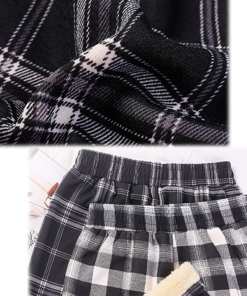 shoppinggo(ショッピングゴー)の「裏起毛パンツ チェック柄パンツ ワイドパンツ レディース ストレート(その他パンツ・レディース・ブラウン/ホワイト/キャメル/ブラック・FREE)」の16枚目の写真