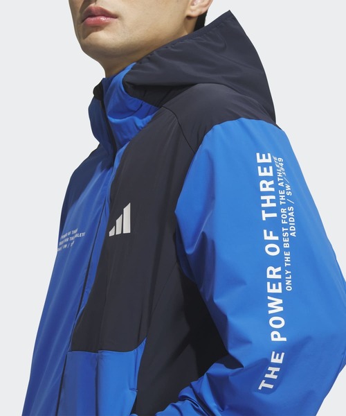 adidas（アディダス）の「アディダスアダプテーション レギュラーフィット ストレッチ ウーブン フード付き フルジップ トラックトップ / ジャージ / アディダス adidas（マウンテンパーカー・メンズ・ブルー/グレー/ブラック・MEDIUM/XX-LARGE/LARGE/X-LARGE/3XL/SMALL/X-SMALL）」の9枚目の写真