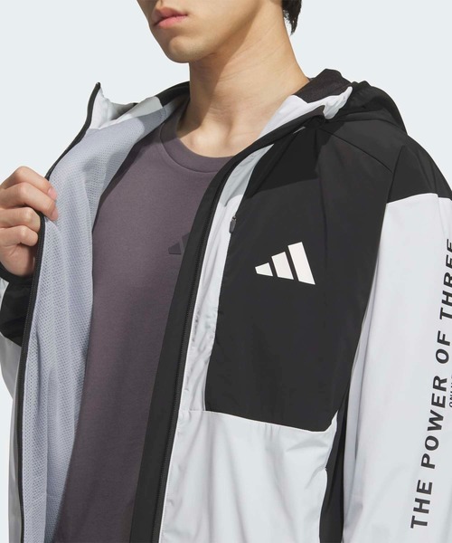 adidas（アディダス）の「アディダスアダプテーション レギュラーフィット ストレッチ ウーブン フード付き フルジップ トラックトップ / ジャージ / アディダス adidas（マウンテンパーカー・メンズ・ブルー/グレー/ブラック・MEDIUM/XX-LARGE/LARGE/X-LARGE/3XL/SMALL/X-SMALL）」の18枚目の写真