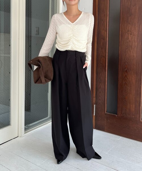 CAPRICIEUX LE'MAGE(カプリシューレマージュ)の「起毛レースプルオーバー(ニット/セーター・レディース・ブラック/オフホワイト・FREE)」の18枚目の写真